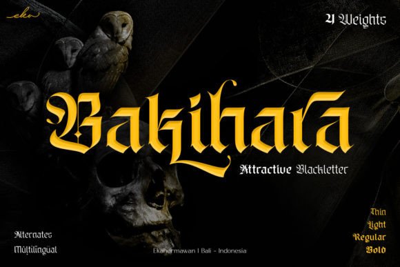 Bakihara: Gothic Blackletter Font for Editorial Design and Branding