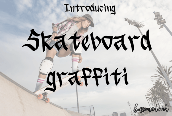 Skateboard Graffiti: A Bold Blackletter Font for Brands