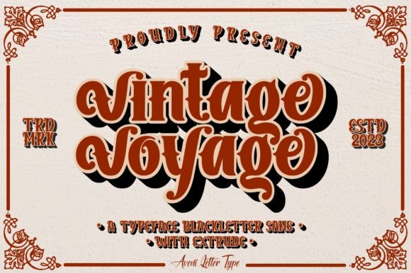 Vintage Voyage: A Bold Blackletter Font for Brands
